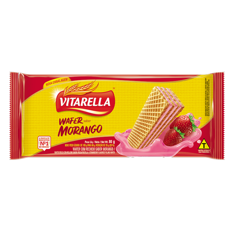 BISCOITO WAFER VITARELLA MORANGO 80G
