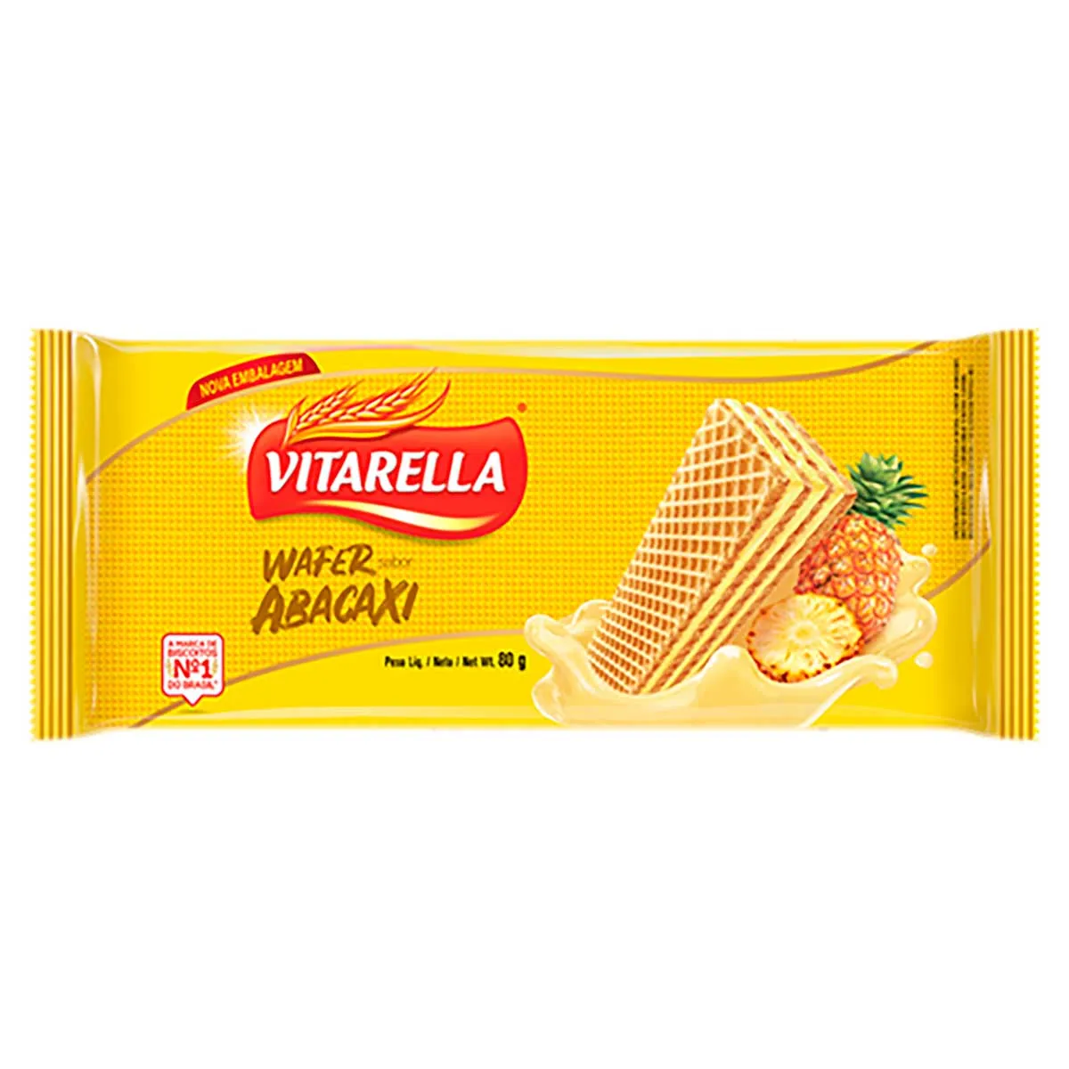 BISCOITO WAFER VITARELLA ABACAXI 80G