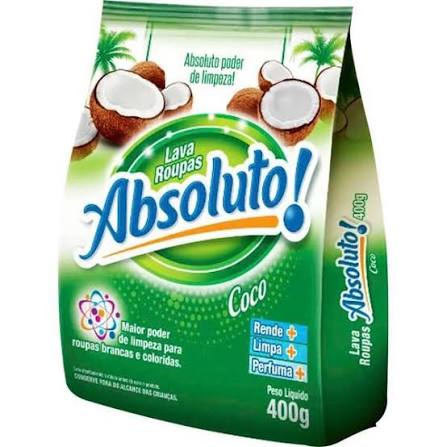 LAVA ROUPA PO COCO 400G ABSOLUTO